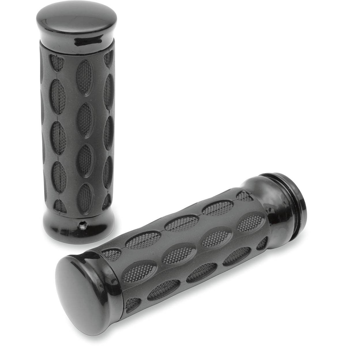 Drag Specialties - Custom Rubber Grips - Hotop - Black/Rubber