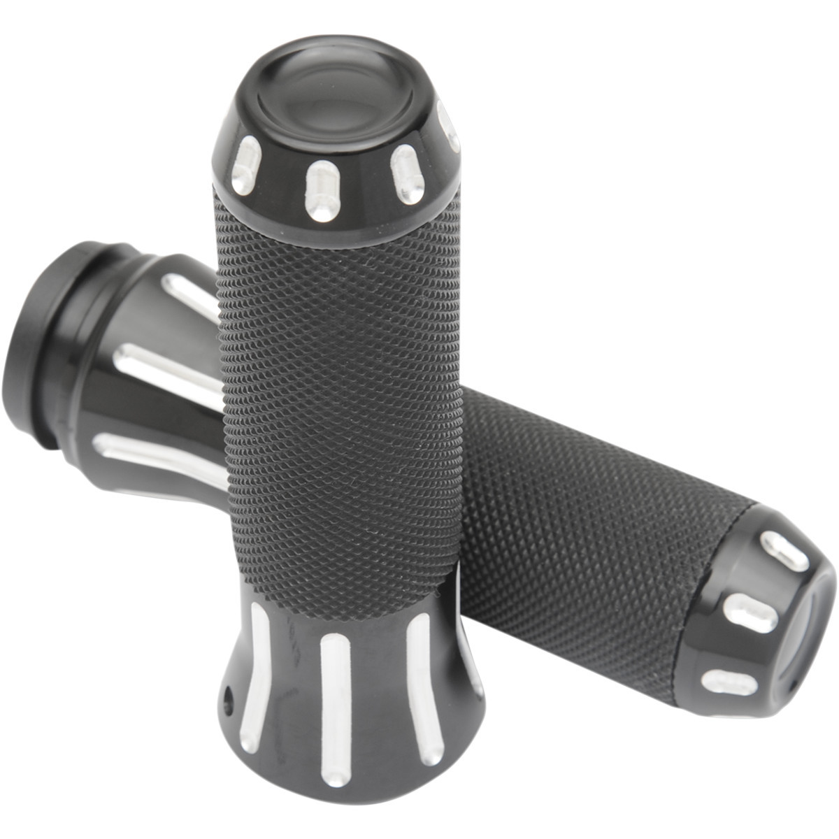 Drag Specialties - Custom Grips - TBW - Black Cut