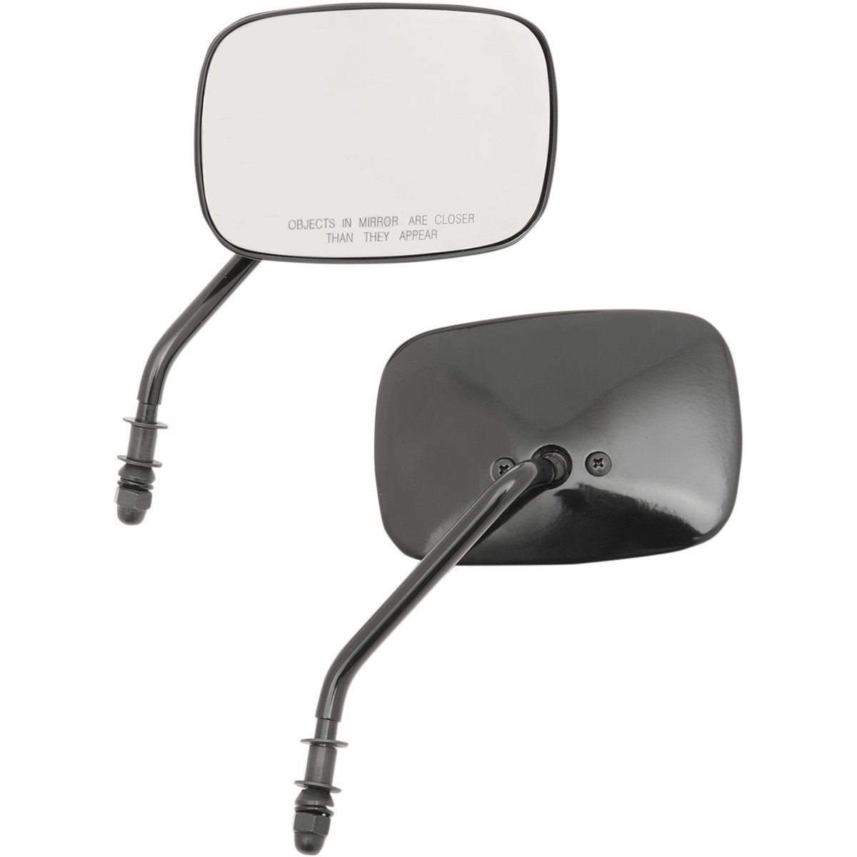 Drag Specialties - Mirrors - OEM - Side View - Rectangle - Black - Short - Pair