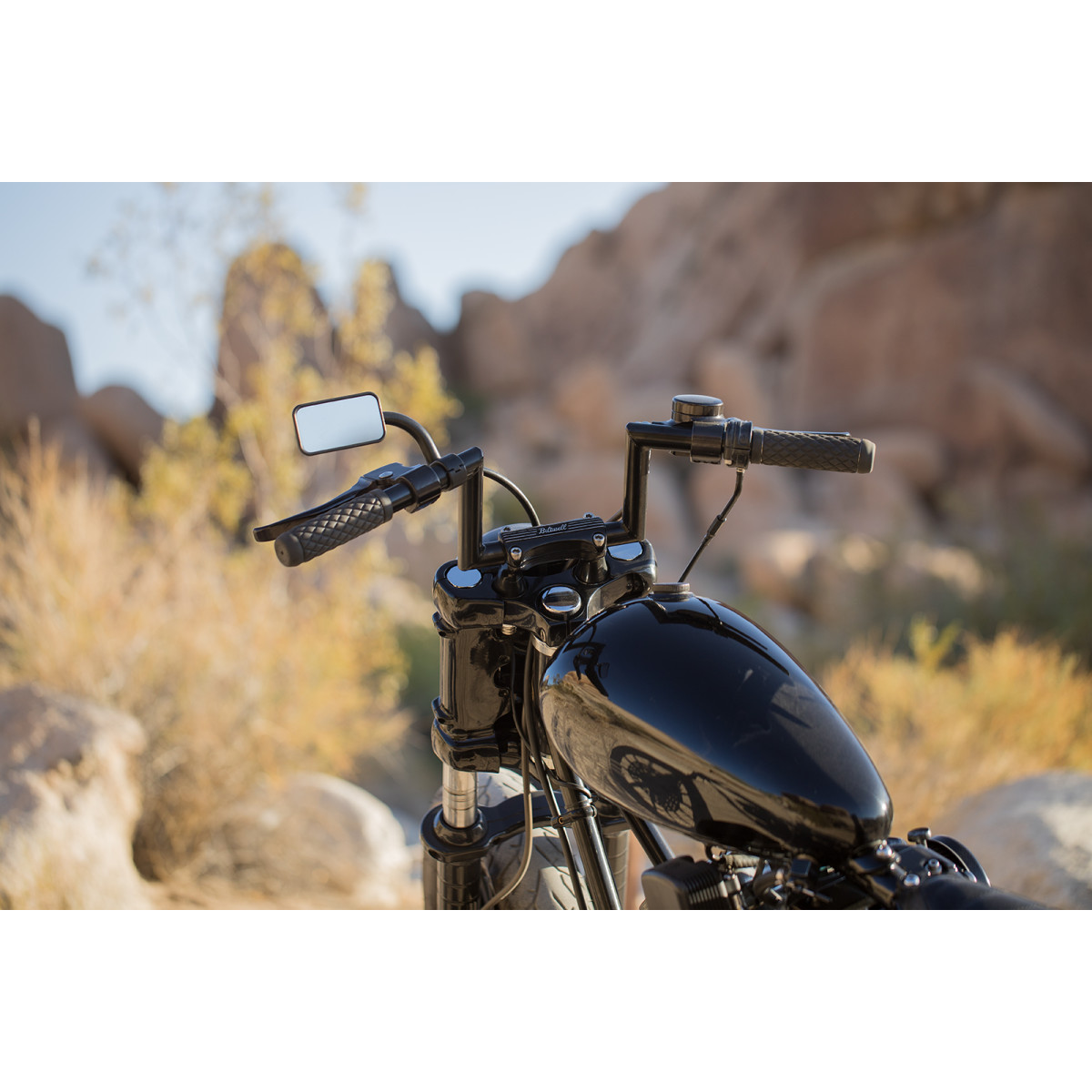 Biltwell #6502-201-101 - Mirror - Utility - Side View - Rectangle - Clamp-On - Black - 1"