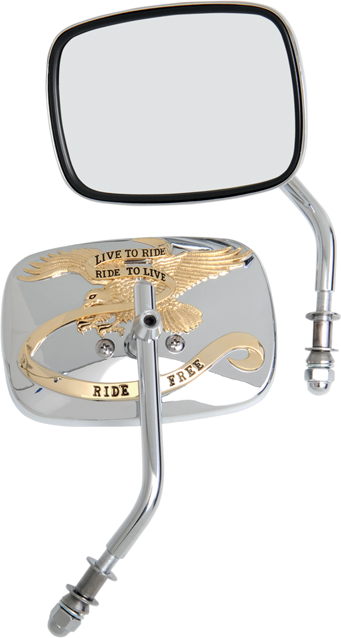 Live to Ride Mirrors - Gold - Pair