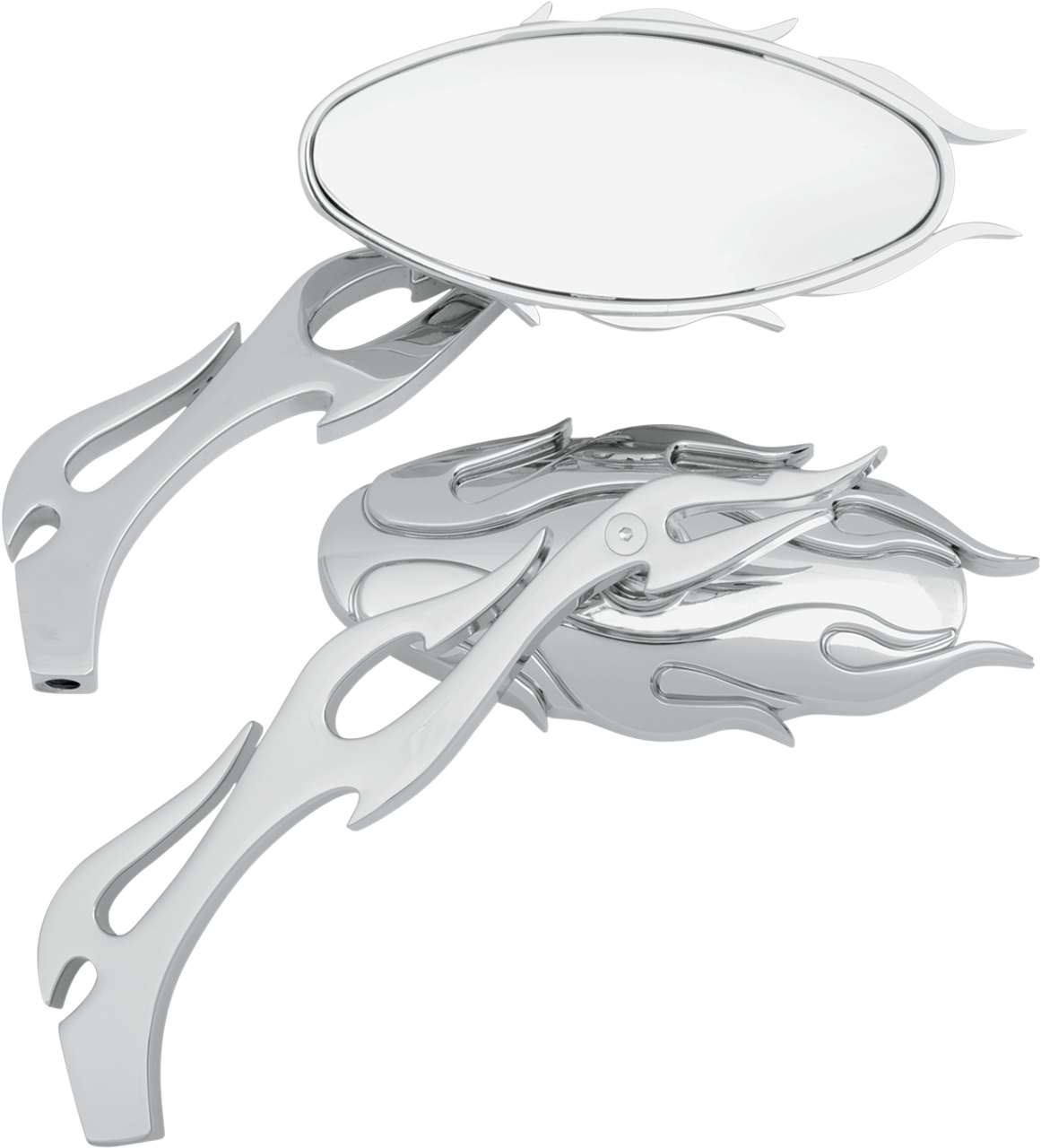 Flame Oval Mirror - Chrome