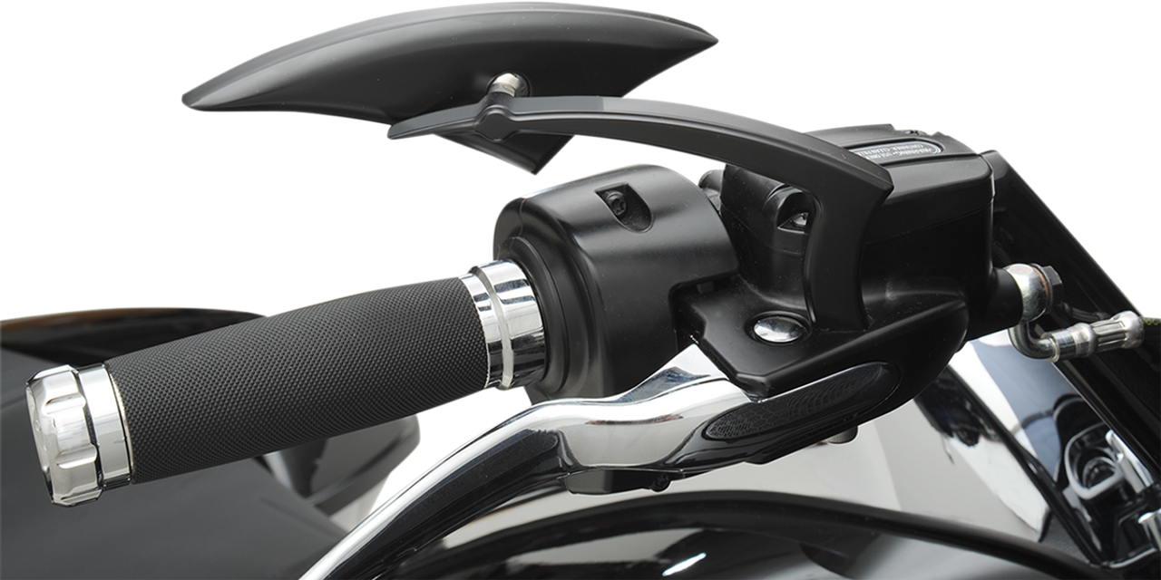 Bagger Nation #PYO:PMP-B - Mirrors - Power - Side View - Teardrop - Black - Pair