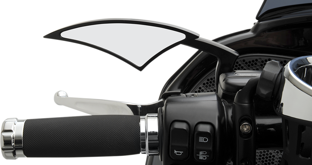 Bagger Nation #PYO:PMP-B - Mirrors - Power - Side View - Teardrop - Black - Pair