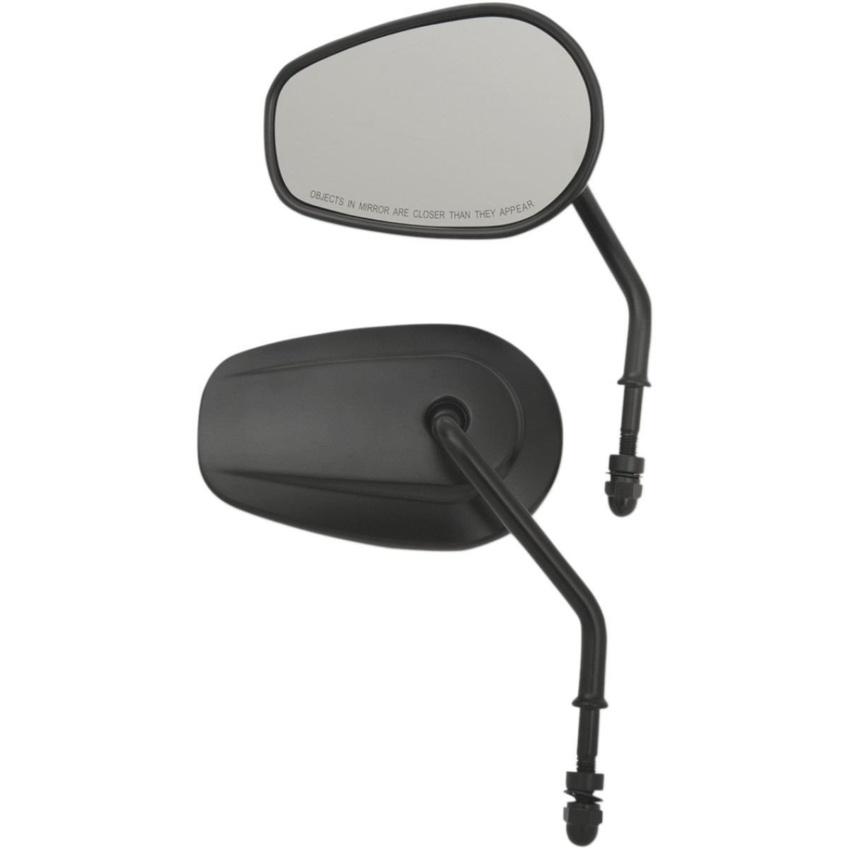 Drag Specialties - Mirrors - OEM/Replacement - Side View - Teardrop - Short Stem - Black - Pair