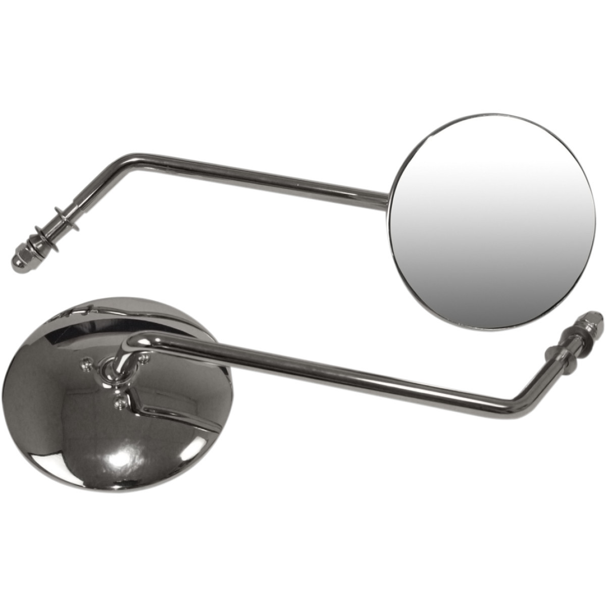 Emgo #20-21795 - Mirrors - Side View - Smooth/Round - Long Stem - Pair - Universal