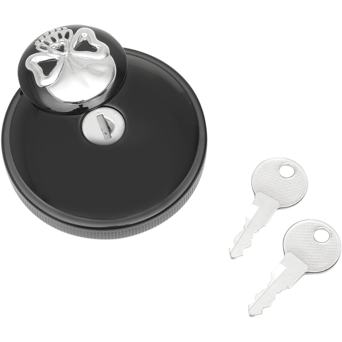 Drag Specialties - Locking Gas Cap - Skull - Vented - Gloss Black