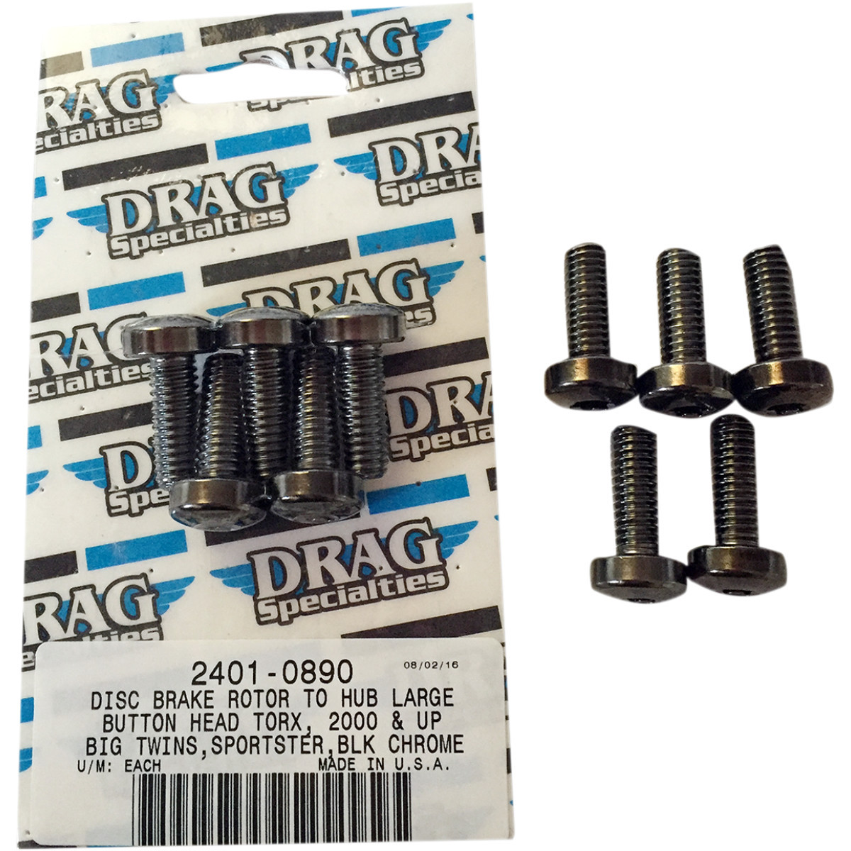 Drag Specialties - Mounting Kit - Rotor to Hub - Front - Black