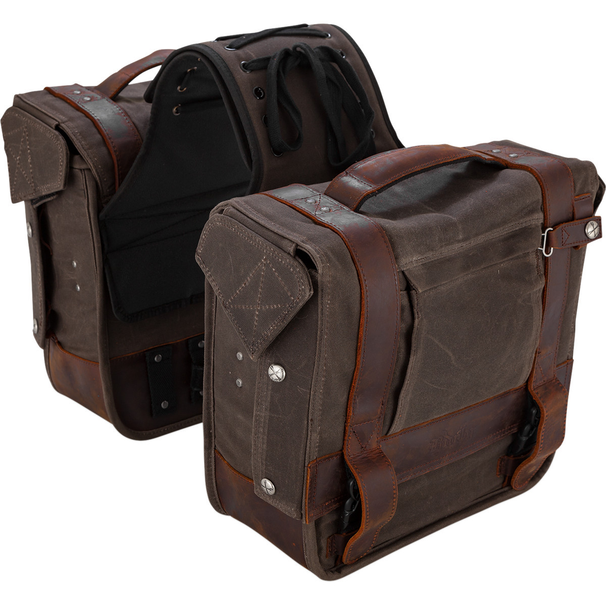 Burly Brand #B15-1002D - Throw-Over Saddlebag - Dark Oak
