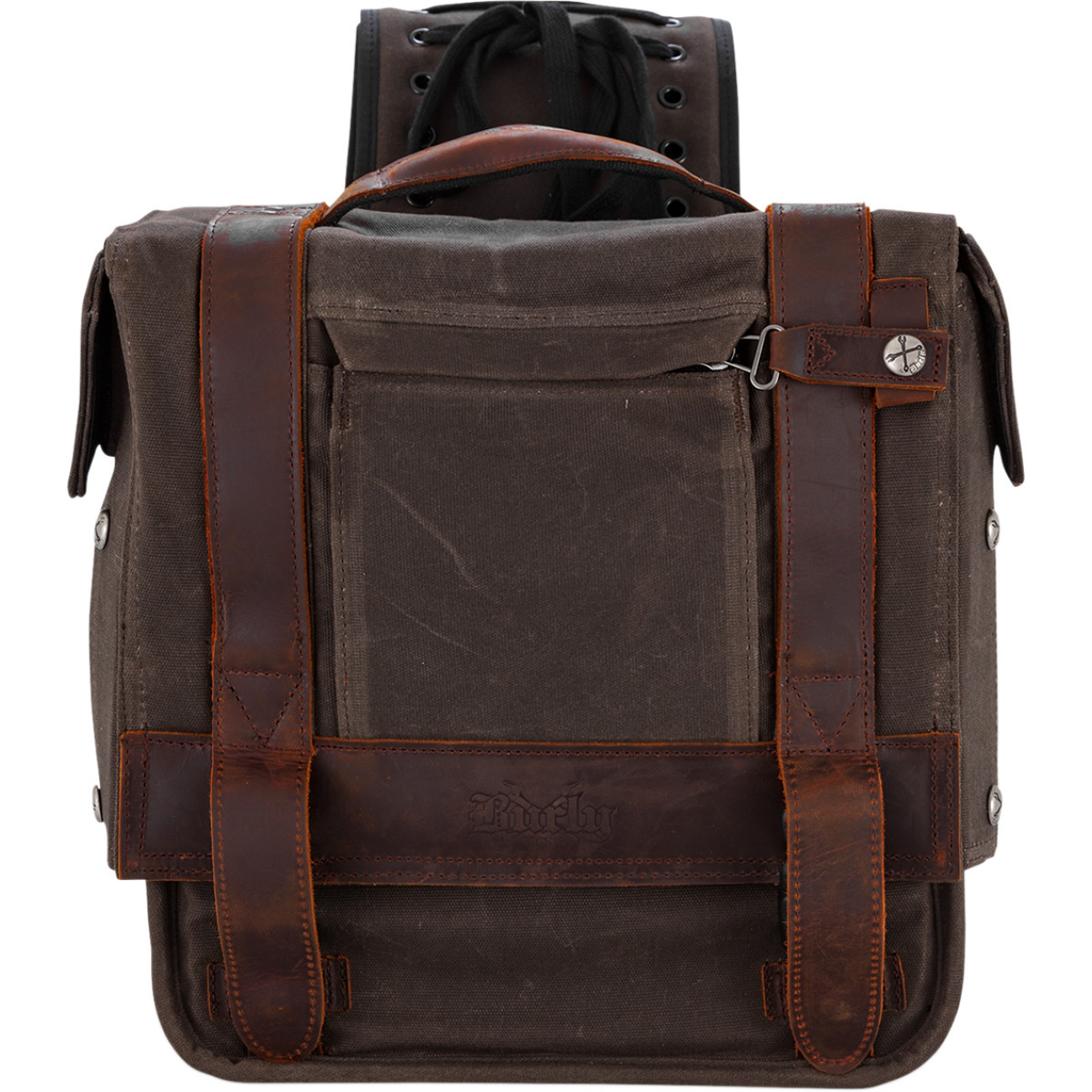 Burly Brand #B15-1002D - Throw-Over Saddlebag - Dark Oak