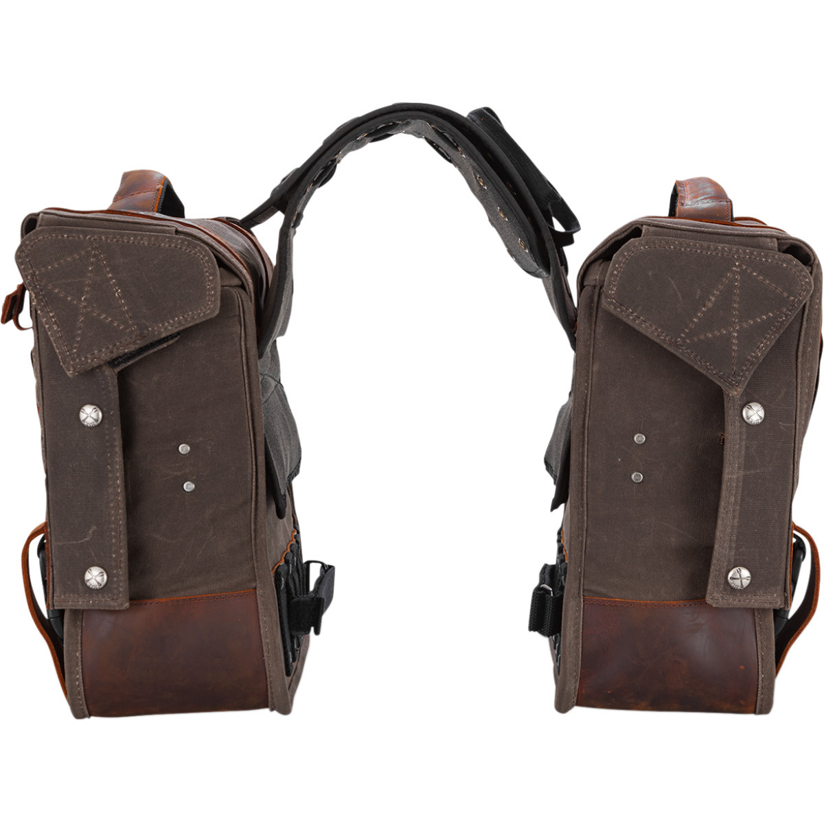 Burly Brand #B15-1002D - Throw-Over Saddlebag - Dark Oak