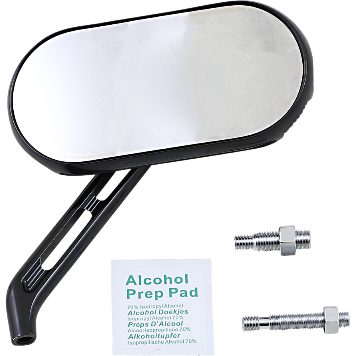 Arlen Ness #510-002 - Mirror - Sidekick - Side View - Oval - Black - Right