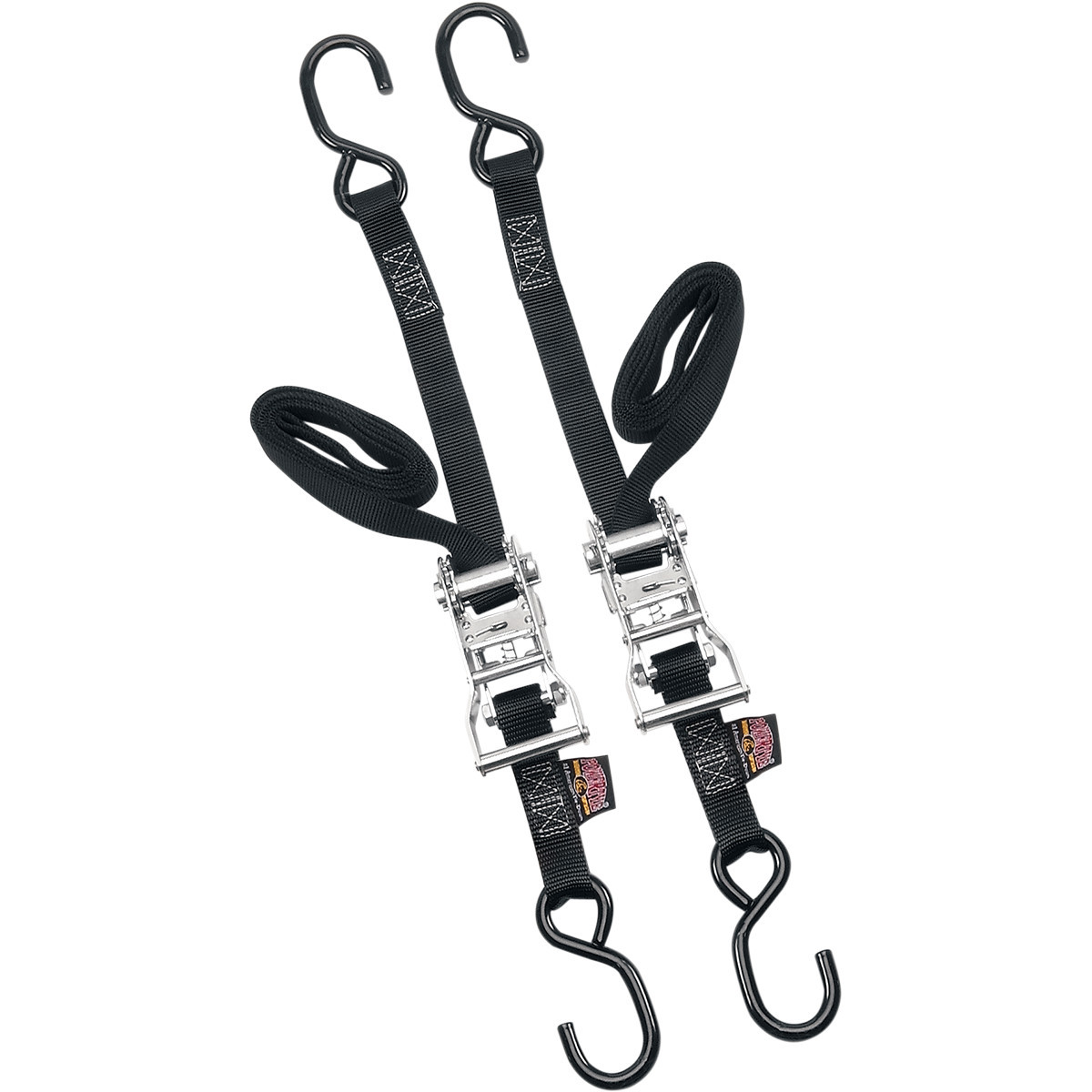 Powertye MFG. #32272 - Ratchet Tie-Downs - 1" x 6' - Black