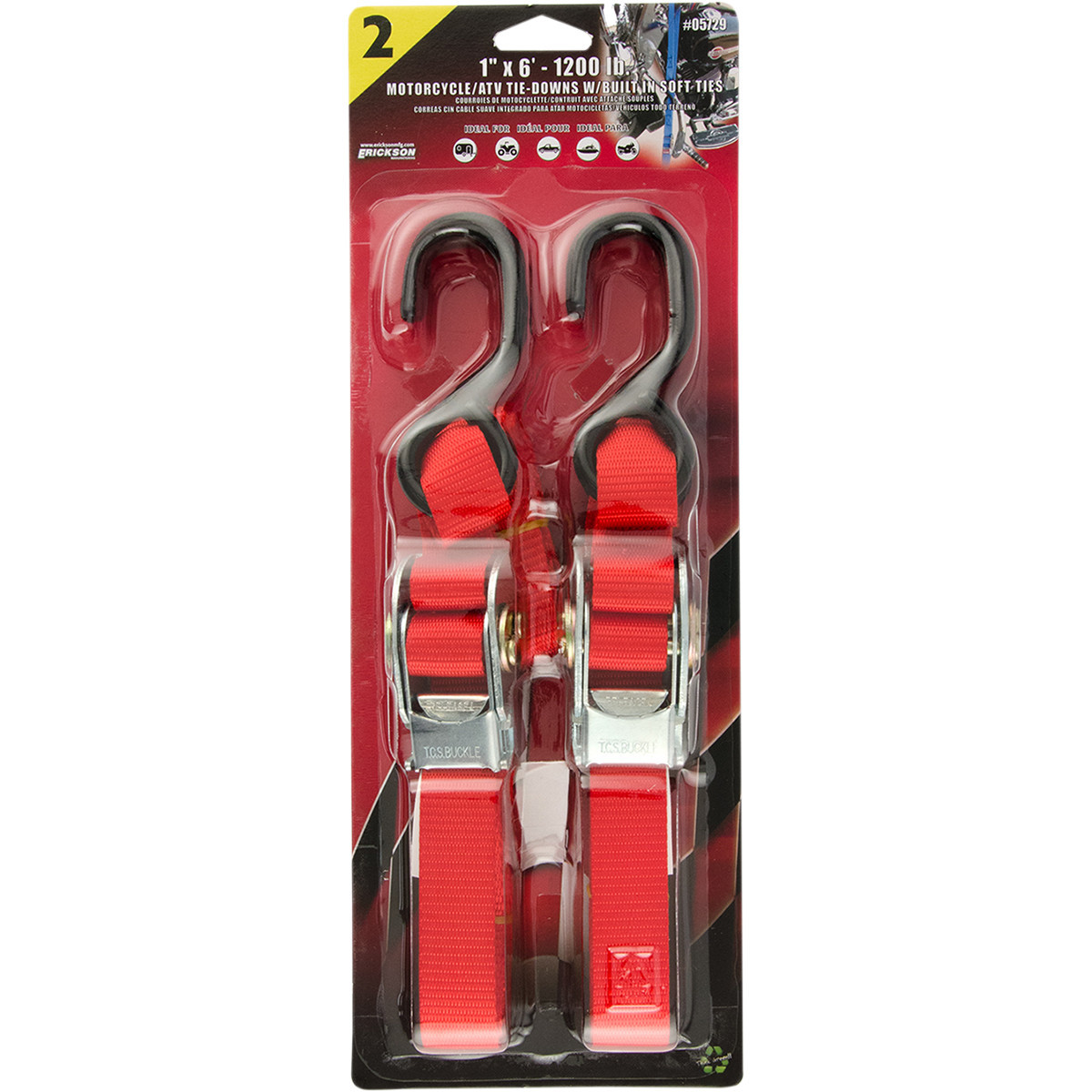 Erickson #05729 - Over-Center Buckle Strap - 1" x 6' - Red