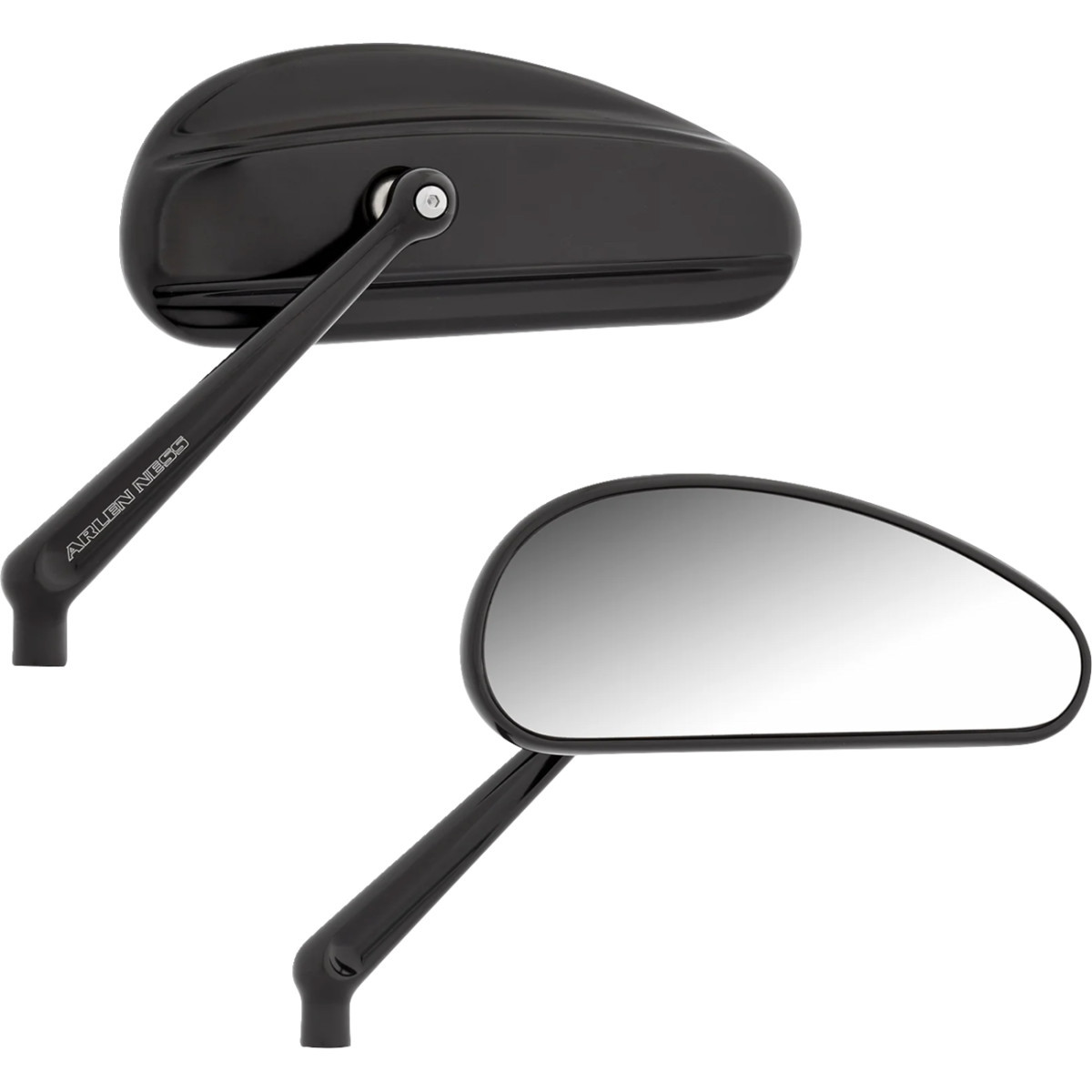 Arlen Ness #510-026 - Mirrors - Downdraft - Side View - Elongated - Black