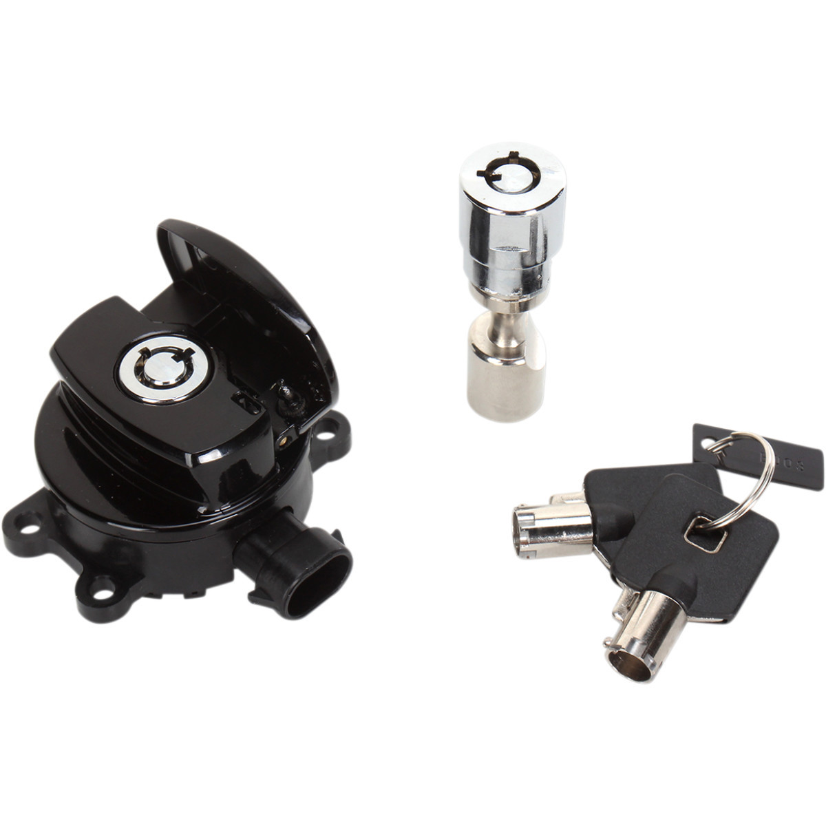 Drag Specialties - Side Hinge Ignition Switch with Fork Lock - Black
