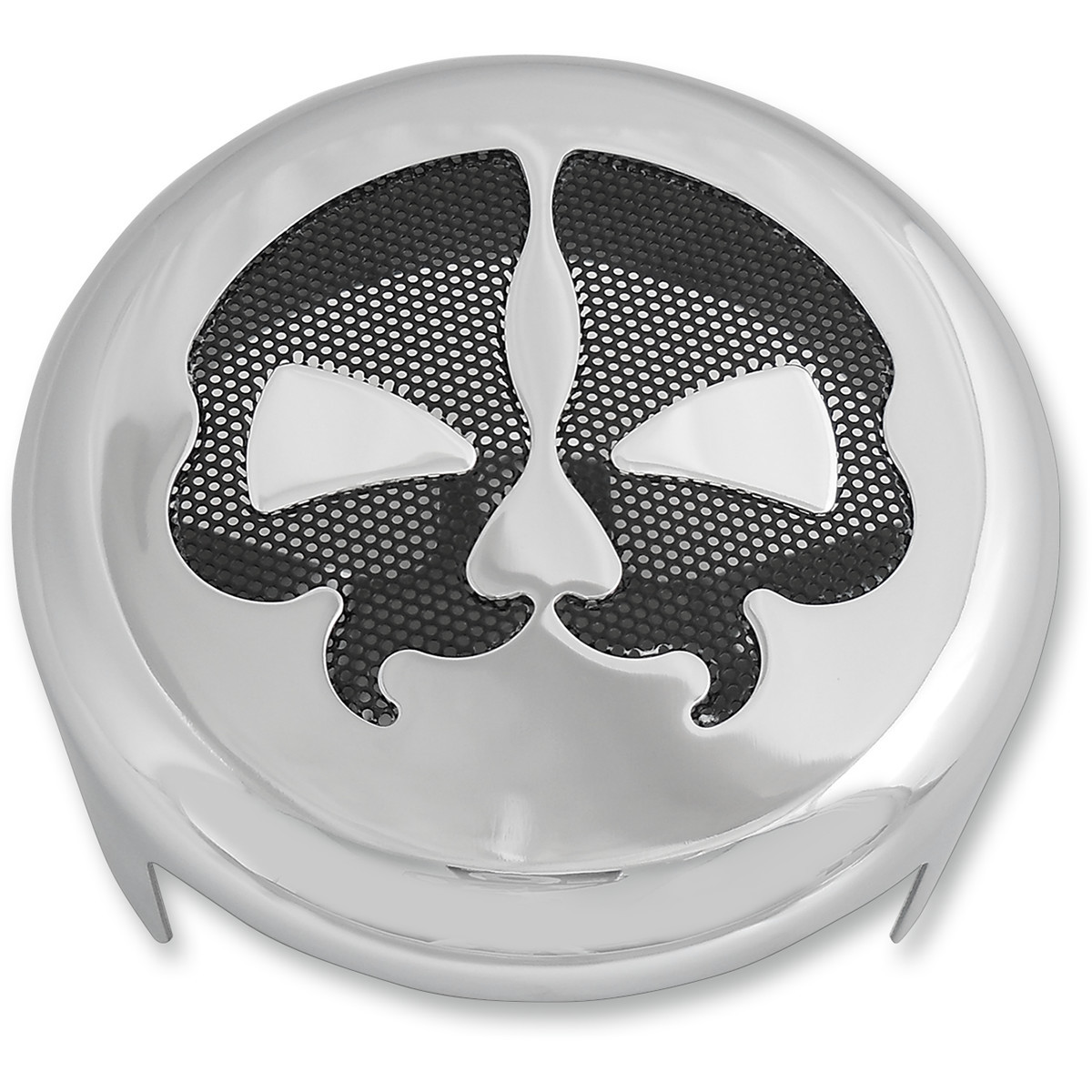 Drag Specialties - Horn Cover - Chrome with Black Skull