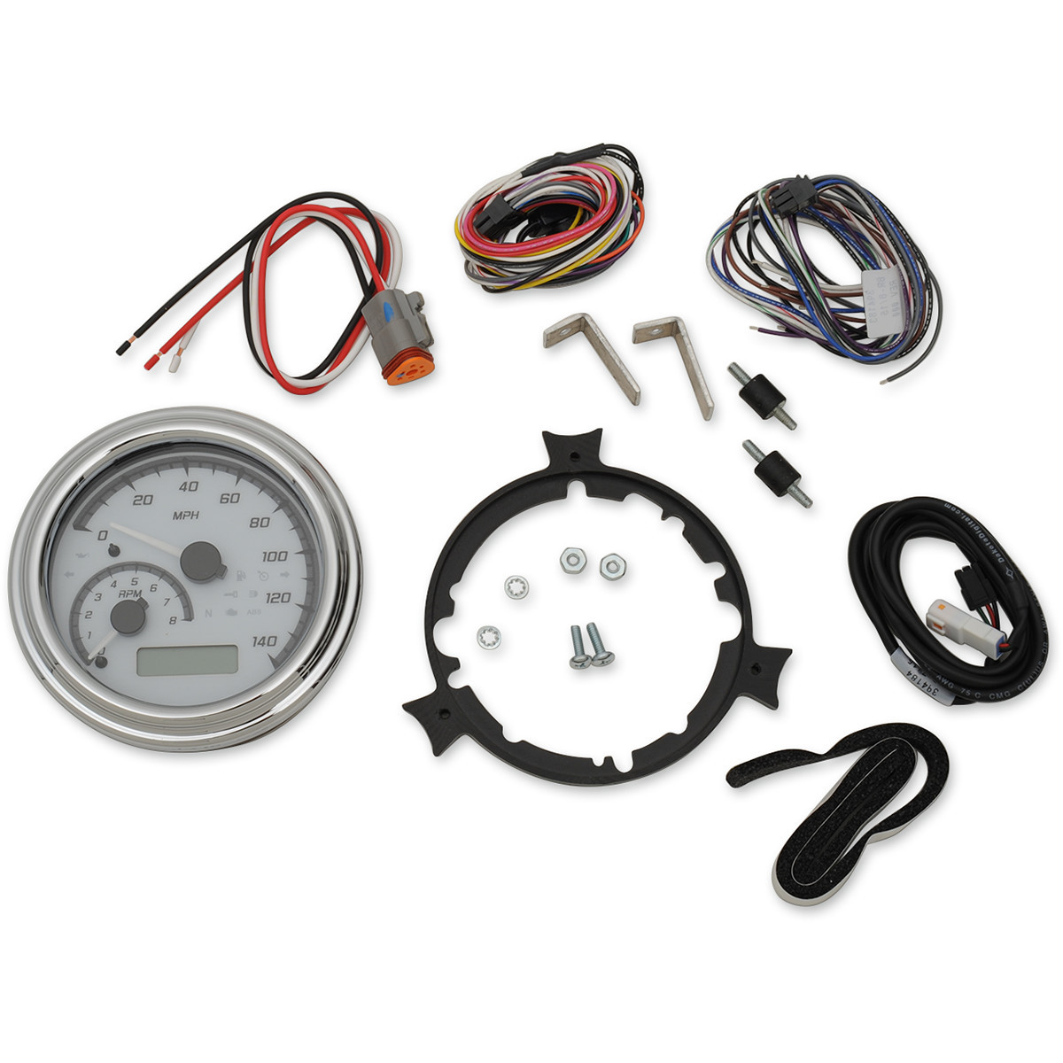 Dakota Digital #MVX-2002-WG-C - MVX Series Analog Gauge System - White/Gray/Chrome