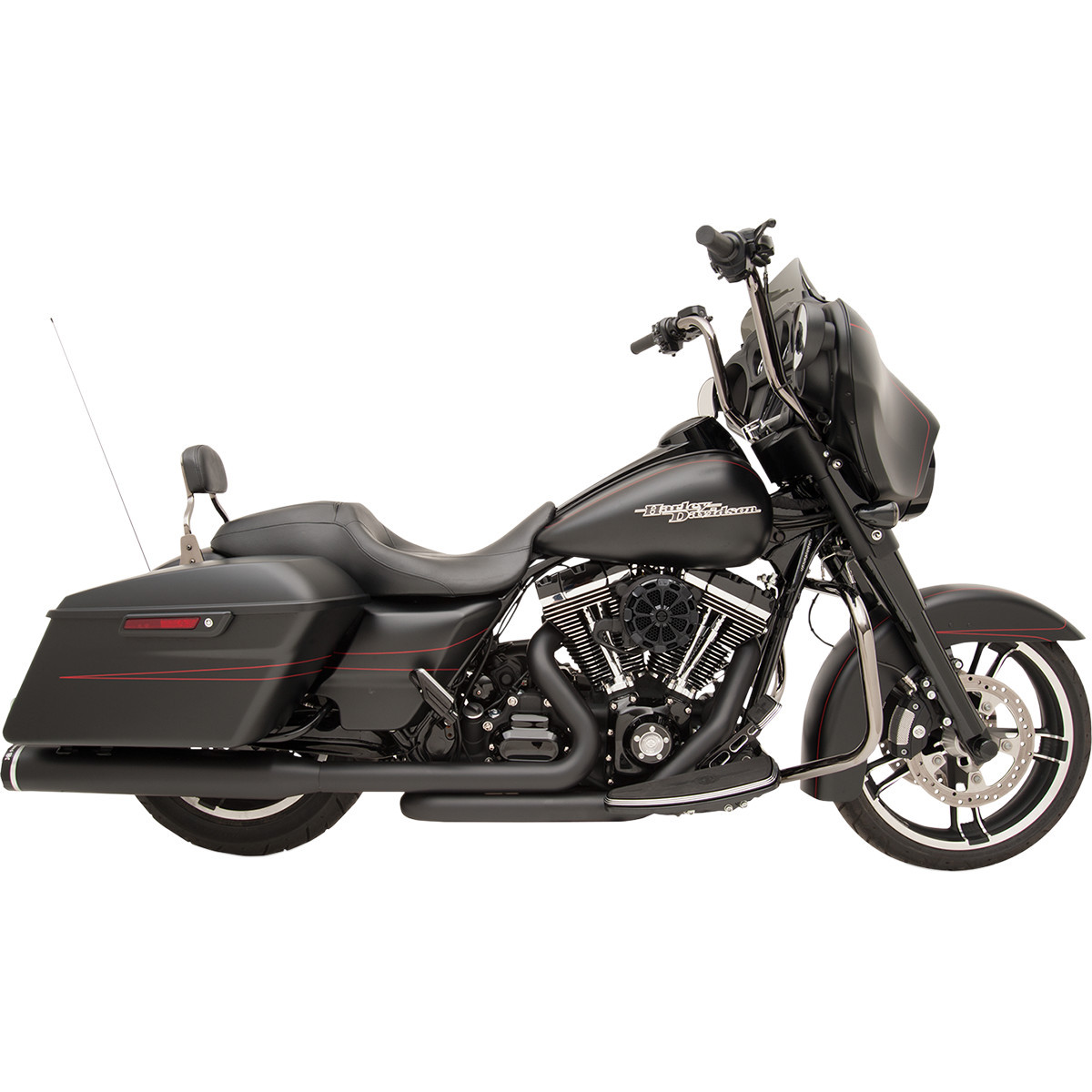 Khrome Werks #200830 - 2-into-2 Dominator Exhaust System - Black - '09-'16 FL - With 4-1/2" Muffler