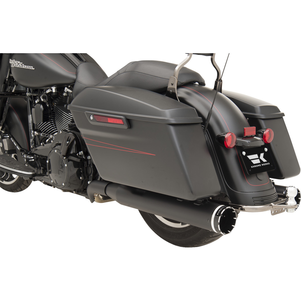 Khrome Werks #200830 - 2-into-2 Dominator Exhaust System - Black - '09-'16 FL - With 4-1/2" Muffler