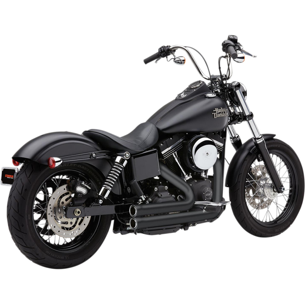 Cobra #6708B - 909 Exhaust - Black - '12-'17 Dyna