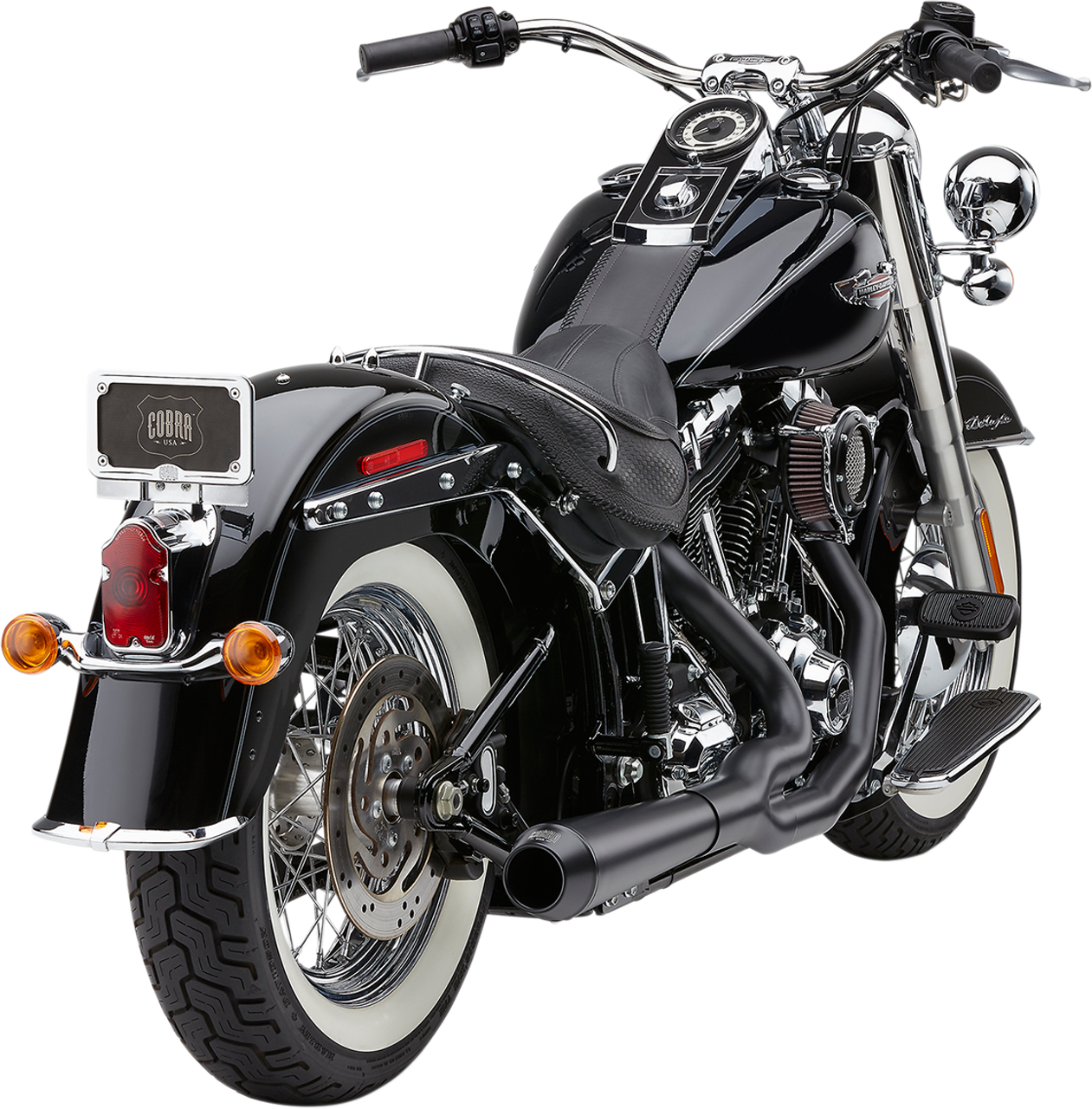 Cobra #6483B - El Diablo Exhaust - Black - '12-'17 Softail