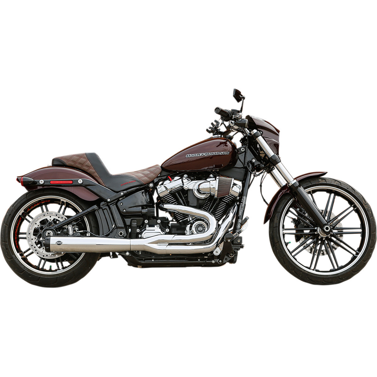 S&S Cycle #550-0847B - 2:1 50 State Exhaust for M8 Softail - Chrome