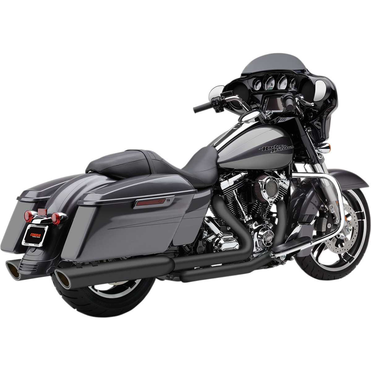 Cobra #6108RB - 909 Twin Slip-On Mufflers - FL - Raven Black
