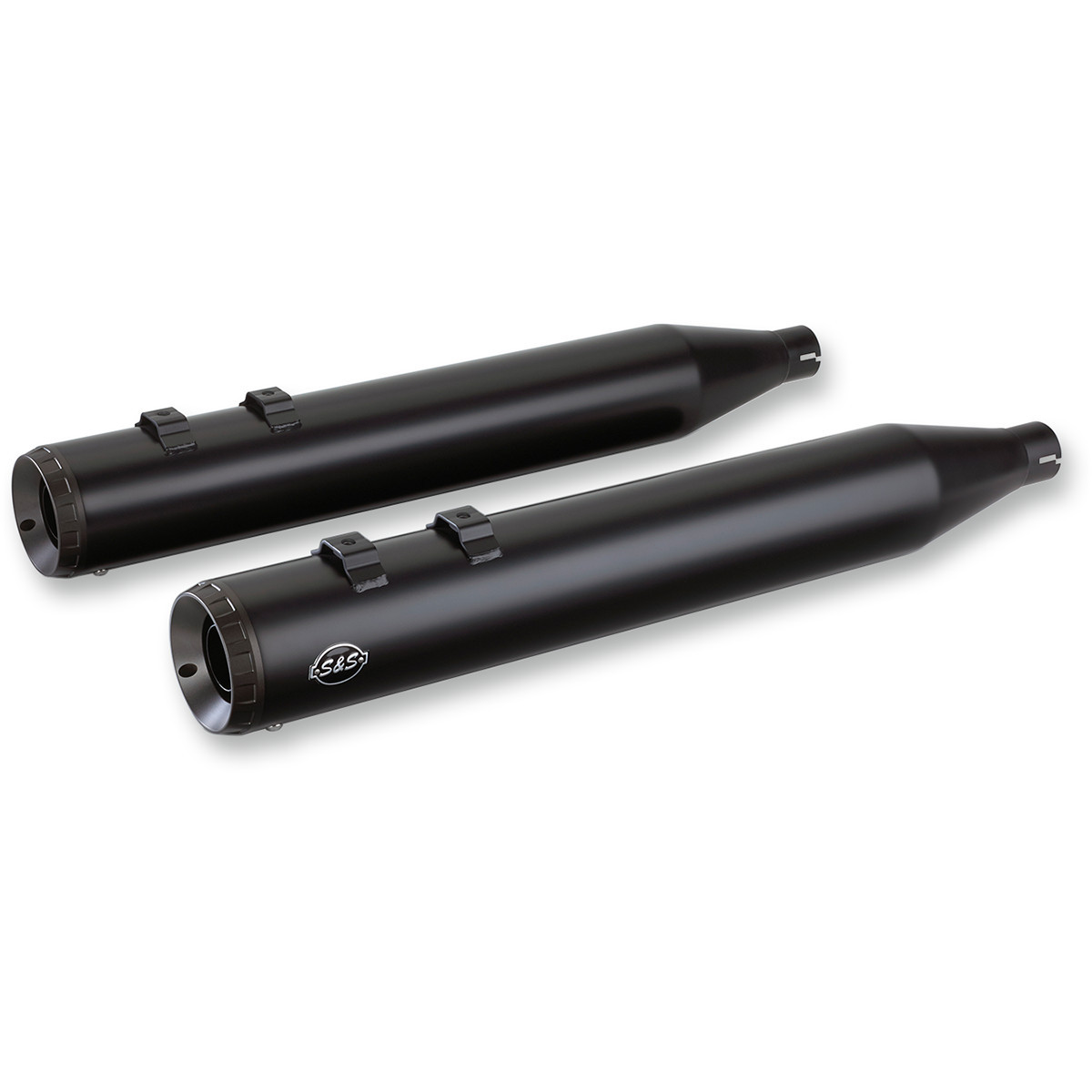 S&S Cycle #550-0694 - Grand National Slip-On Mufflers - Black - M8 FL
