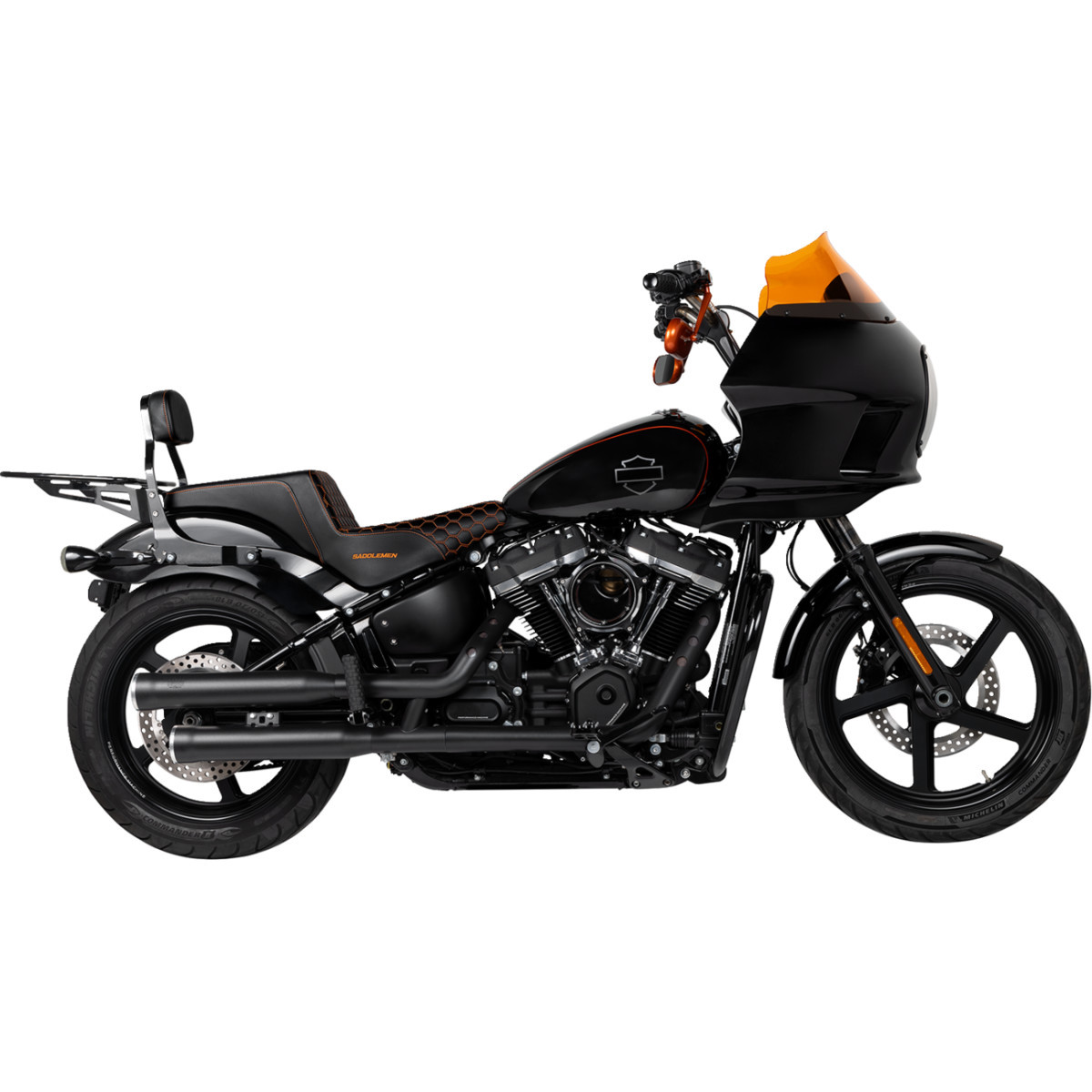 Cobra #6057B - RPT Slip-On Mufflers - 3" - Raven Black - M8 Softail