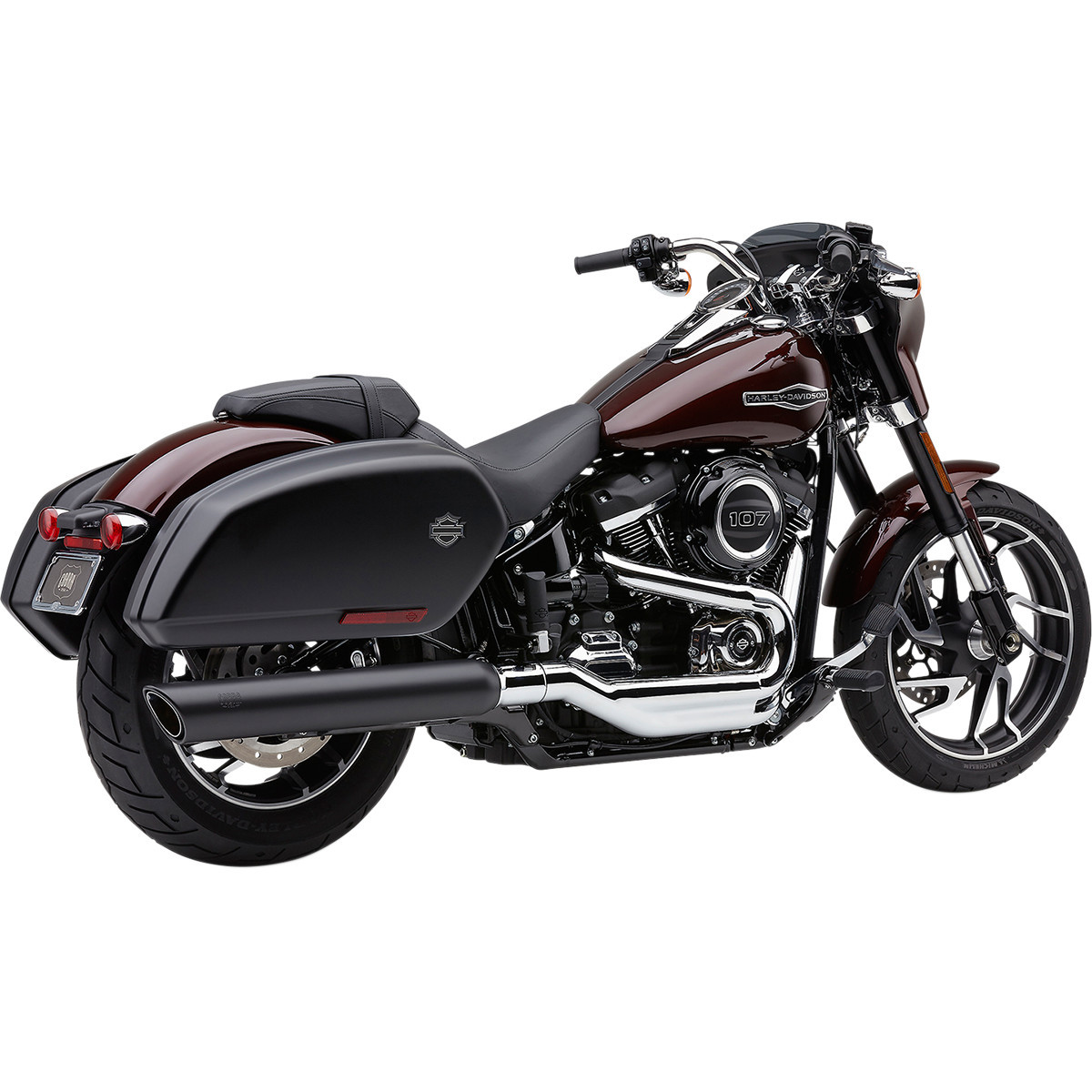 Cobra #6520B - 909 Twins Slip-On Muffler - FLSB - Black