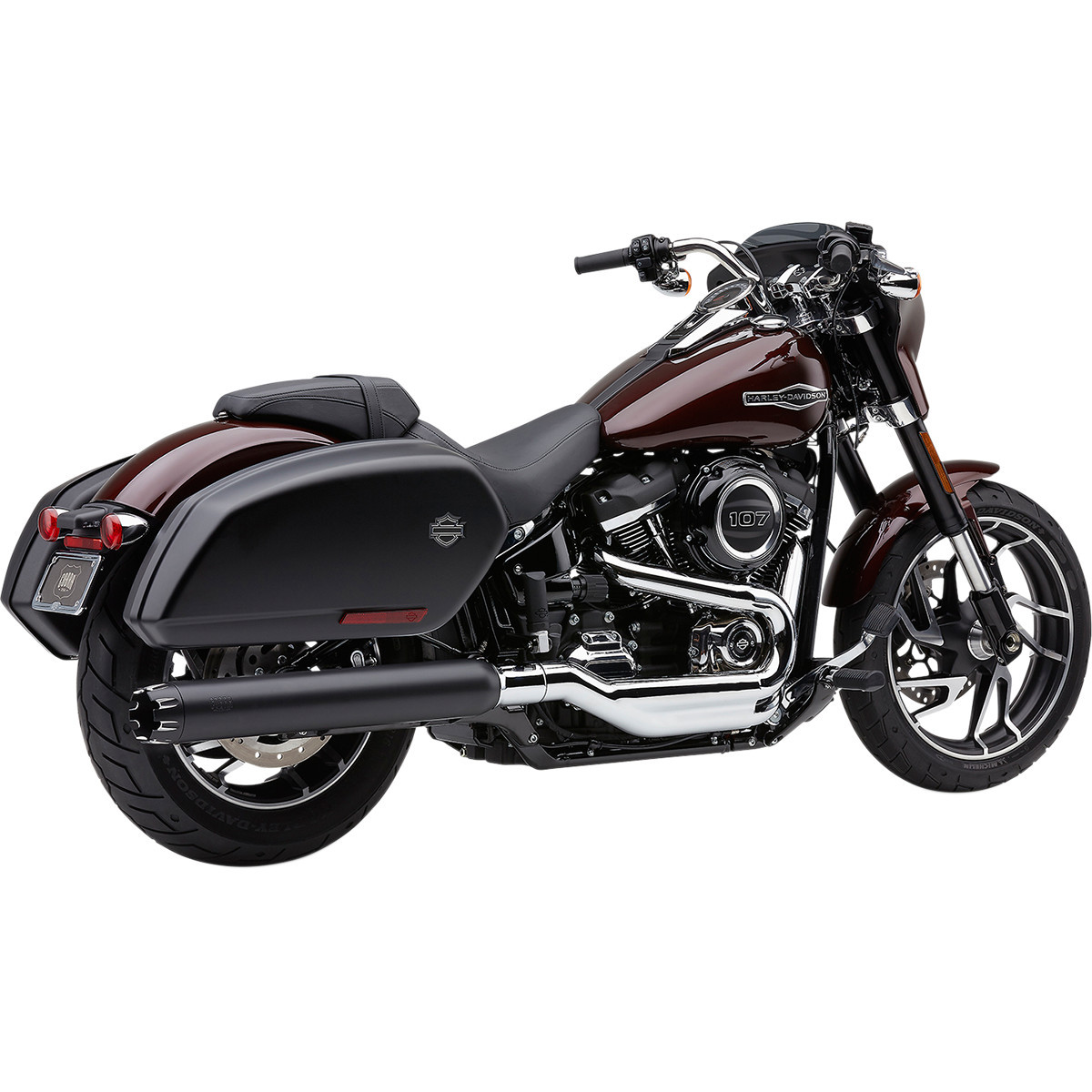 Cobra #6521B - Slip-On Mufflers - Dual-Cut - FLSB - Black