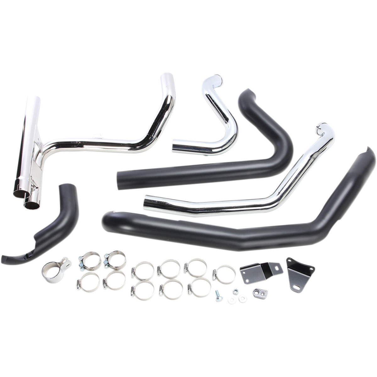 Cobra #6253DBRB1 - Powerport Dual Headpipes with Dual Bungs - Black