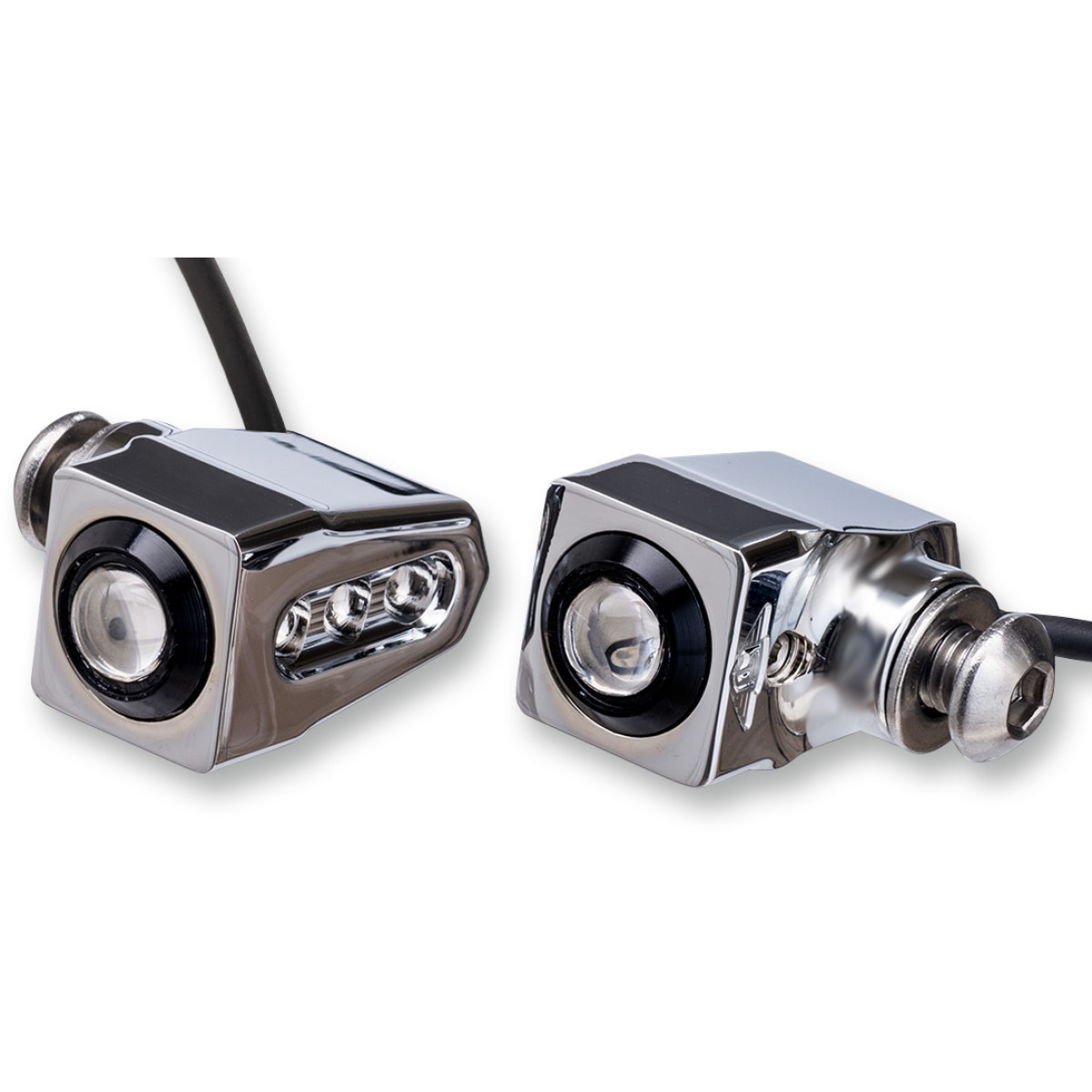 Joker Machine #05-206-AC - Side-mount LED Turn Signals - Chrome/Amber
