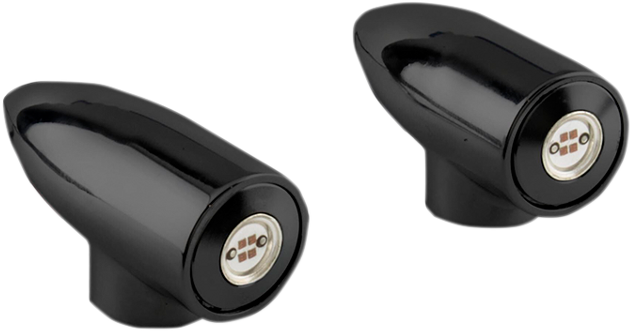 Bagger Nation #PYO:LB-R-BRK-B - Rear Bullet Marker Lights - Red LED - Black