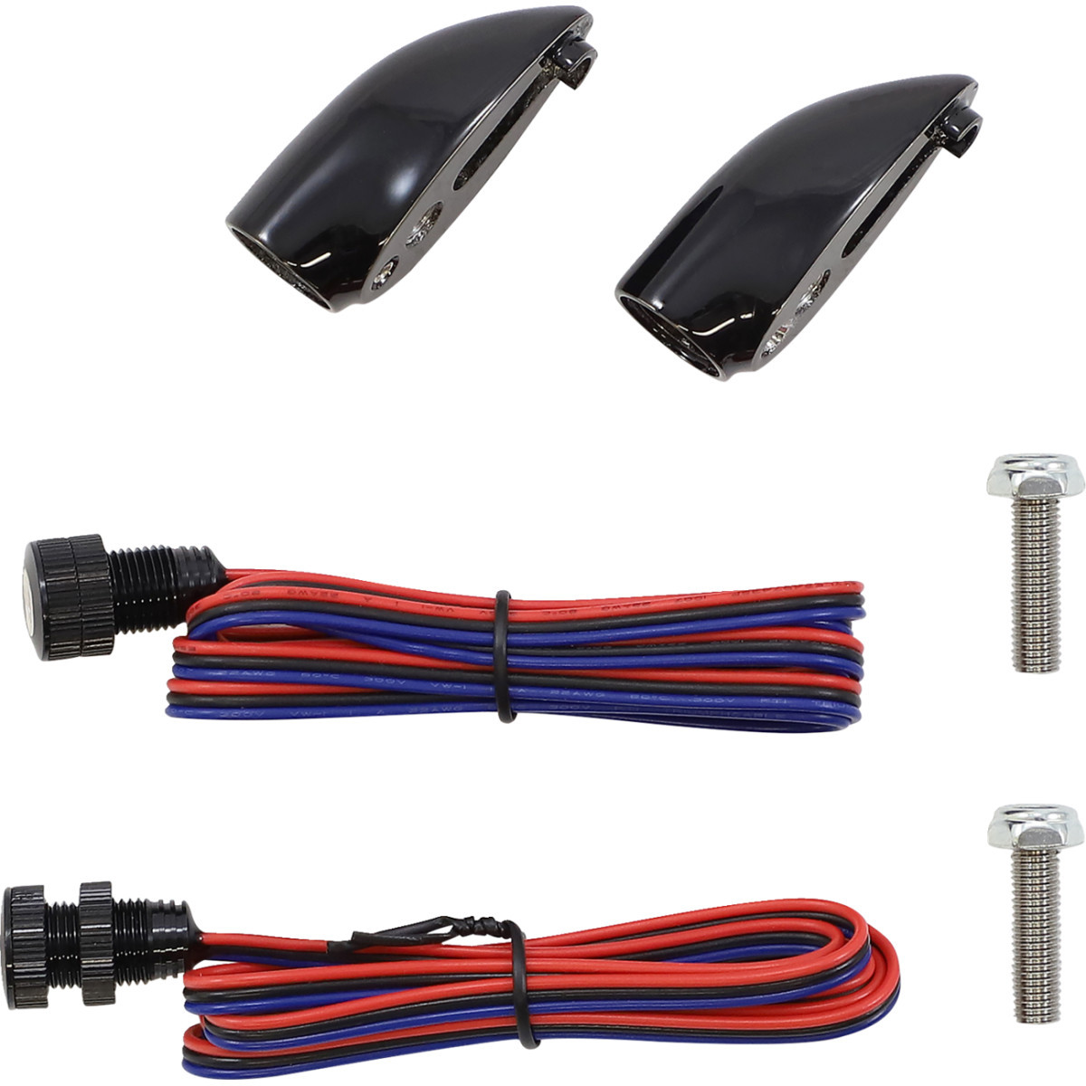 Paul Yaffe Bagger Nation #PYO:LB-R-BRK-B - Rear Bullet Marker Lights - Red LED - Black