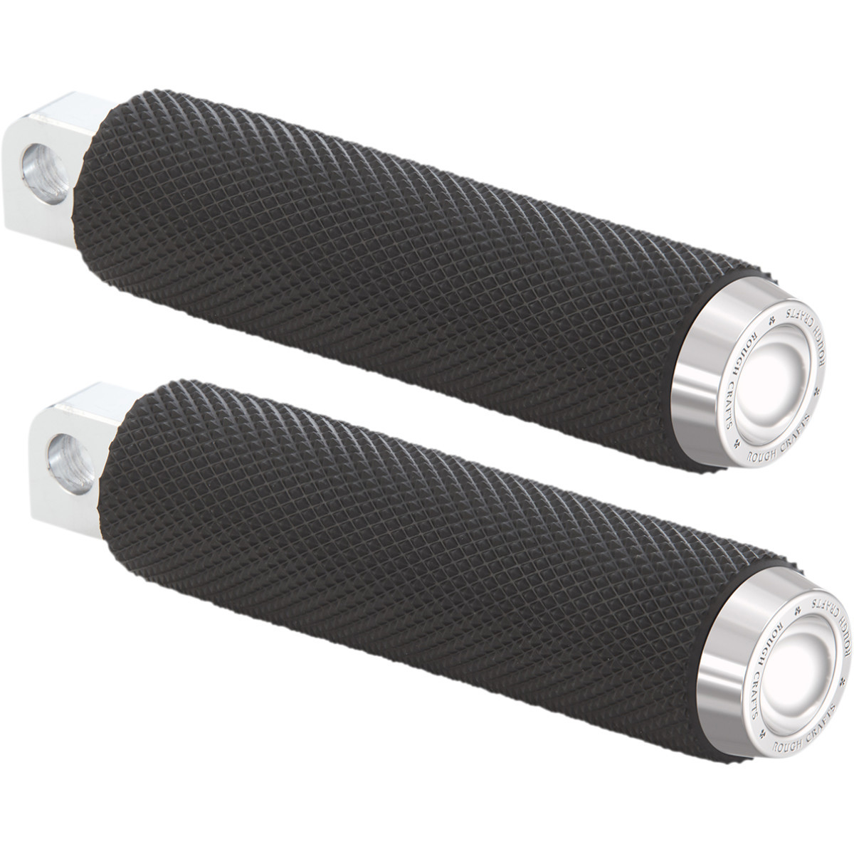 Rough Crafts #RC-400-001 - Foot Pegs - Male Mount - Knurled - Chrome