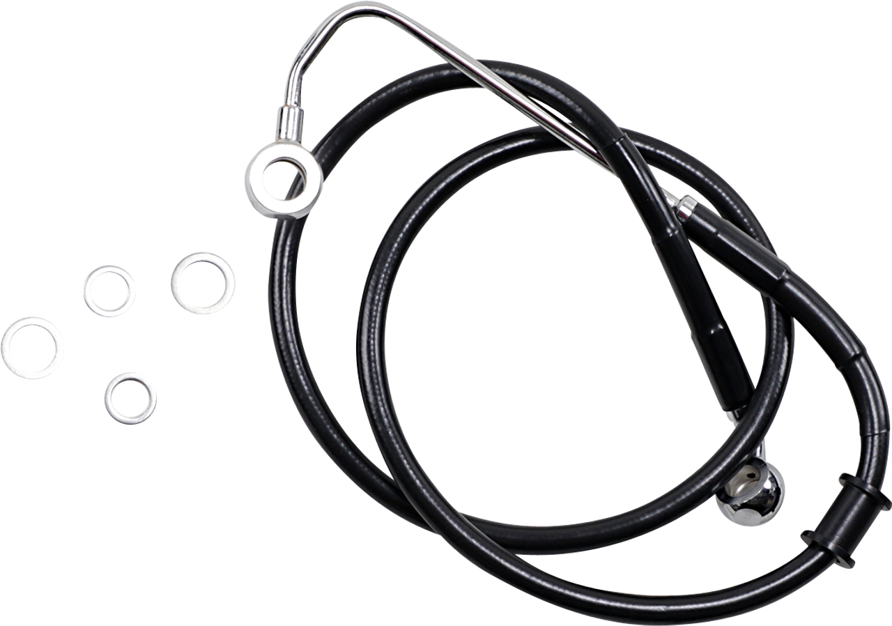 Brake Line - +6" - Black - 15-17 Softail