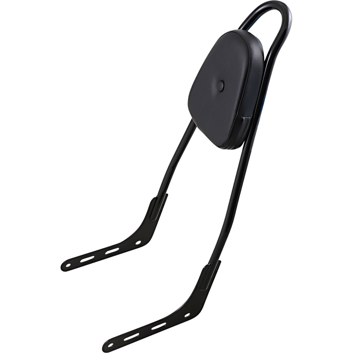 Motherwell #156T18-GB-SK-WP - One-Piece Sissy Bar - Gloss Black - Skull - With Pad