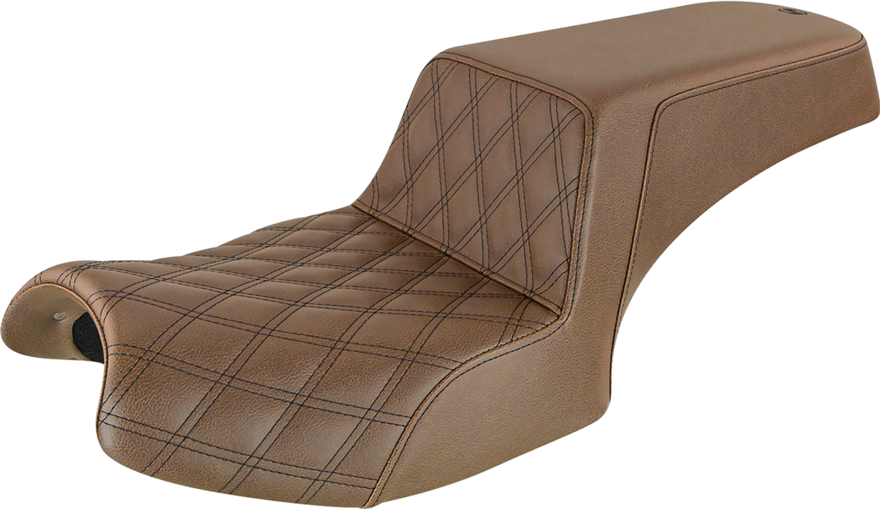 Step Up Seat - Driver Lattice Stitched - Brown - Indian