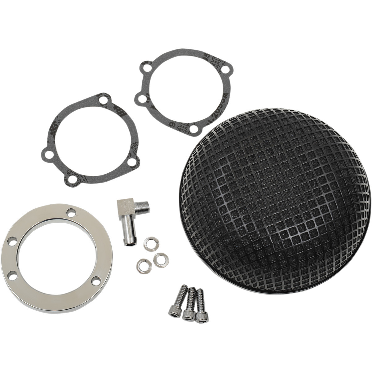 Drag Specialties - "Bob" Retro-Style Air Cleaner Kit - Black