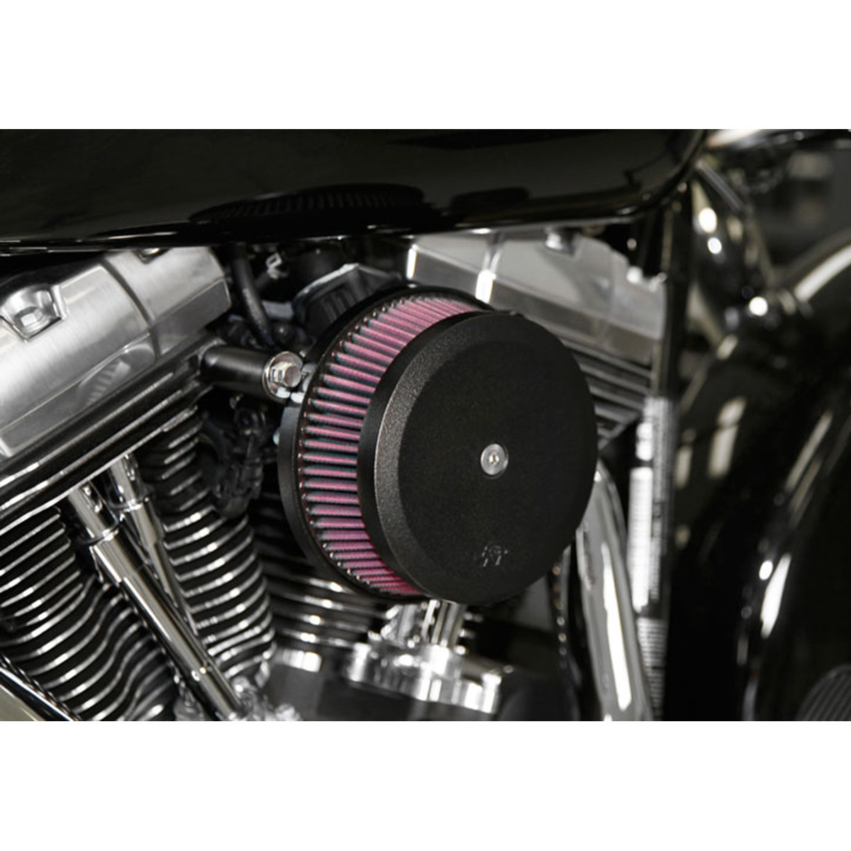 K & N #RK-3933B - Street Metal Air Intake Kit - Hammer - Black - Twin Cam