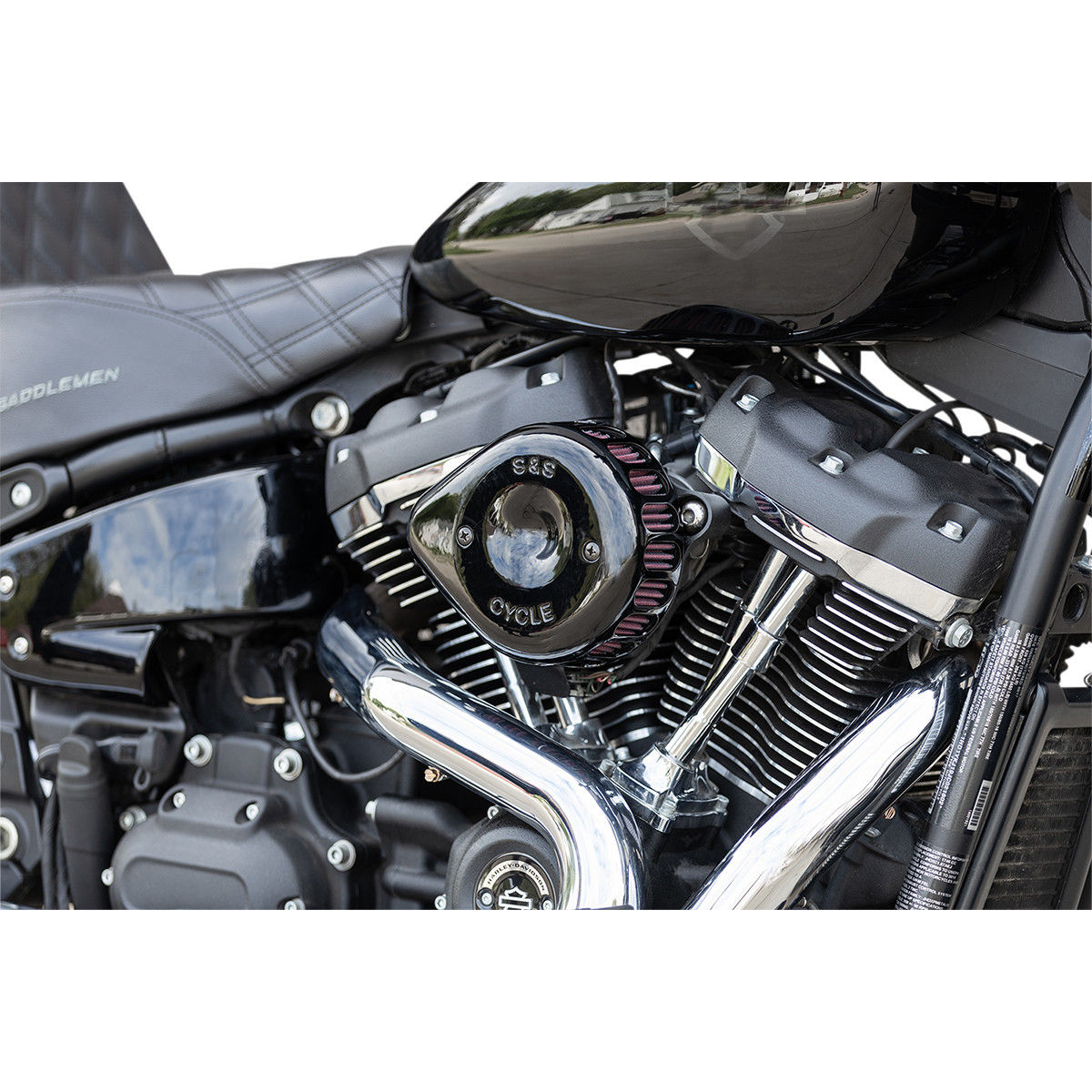 S&S Cycle #170-0436C - Mini Teardrop Stealth Air Cleaner Kit - Gloss Black