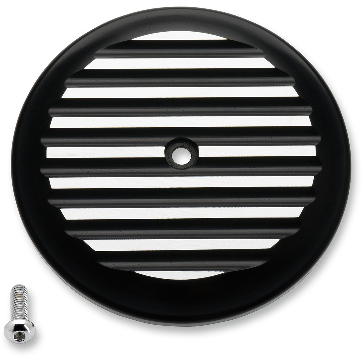 Joker Machine #02-220-2 - VT Air Cleaner Cover - Finned - Black/Silver