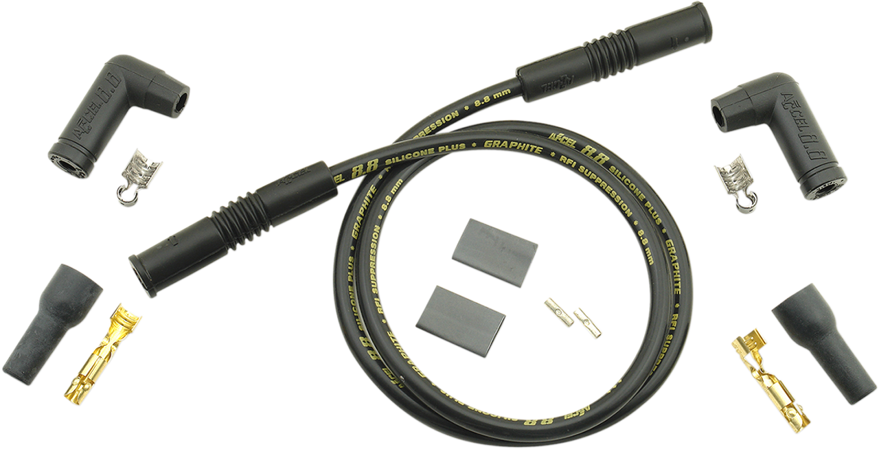 8.8 mm Universal Spark Plug Wires (2) - Variangle - Black