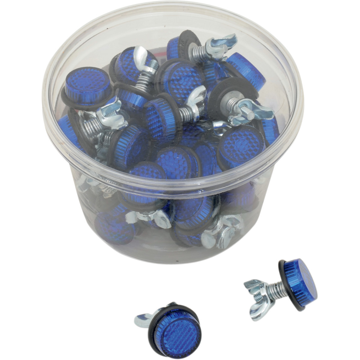Chris Products #CH40B - License Plate Reflectors - 40 Pack Tub - Blue