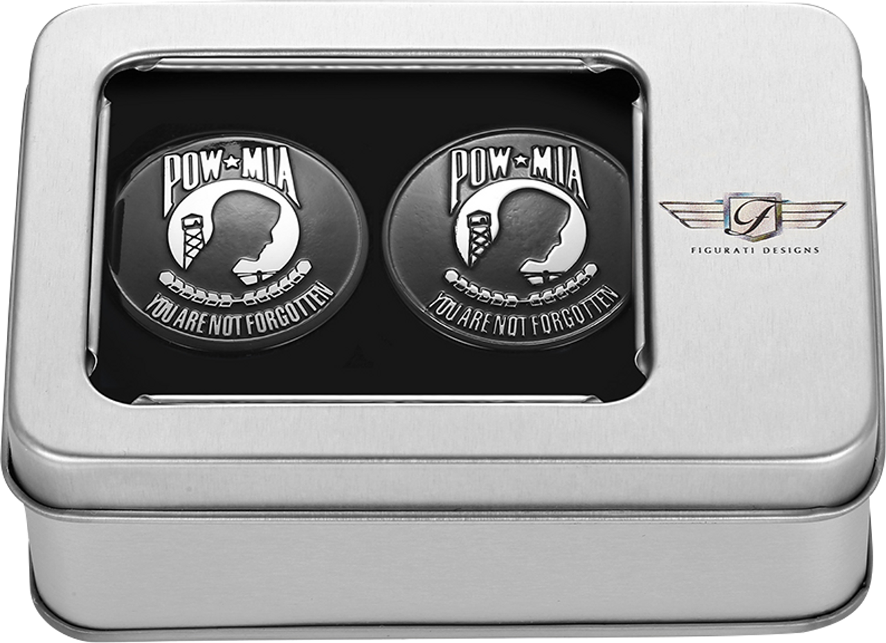 Figurati Designs Swing Arm Covers - POW MIA - Custom - Black (#FD55-POW-BLK)