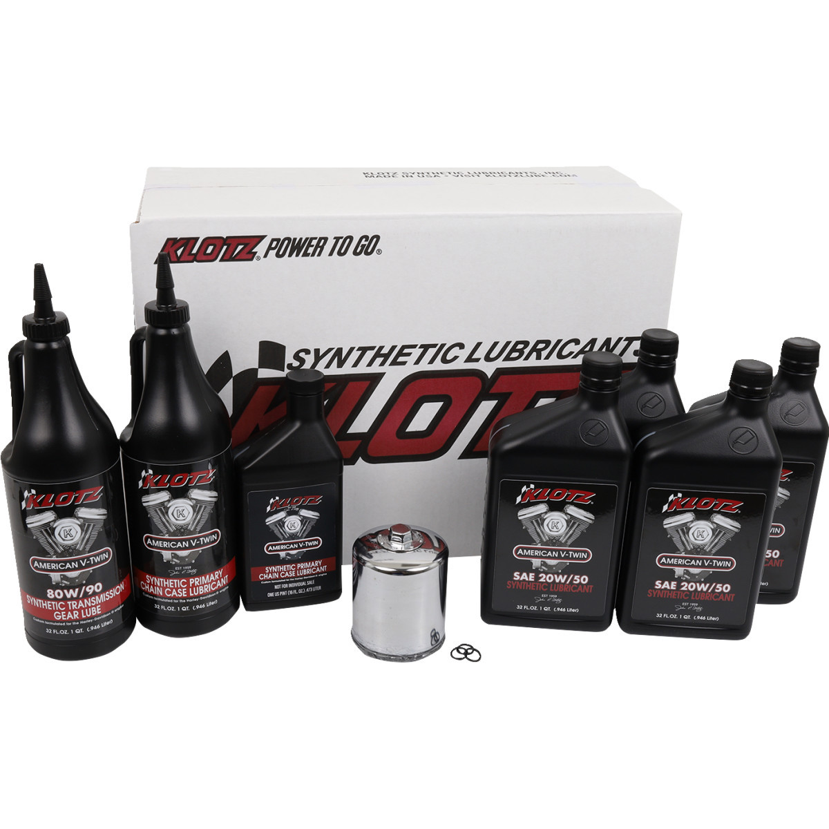 Klotz OIL #KH-100 - Premium Oil Change Kit - Twin Cam/M8