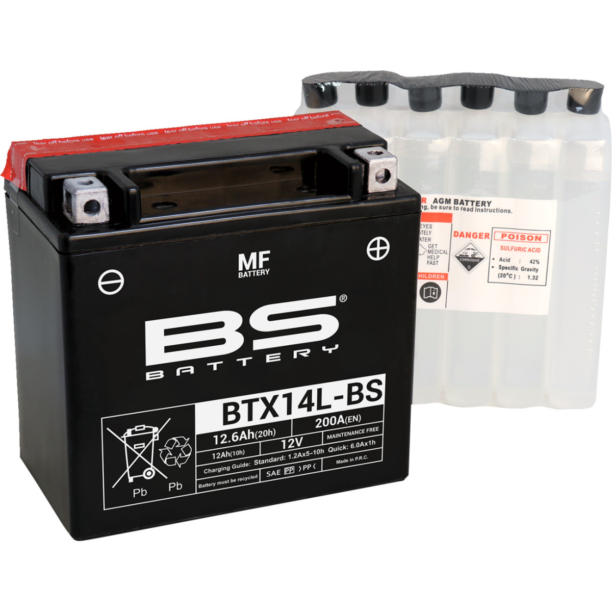 BS Battery #300605 - Battery - BTX14L-BS (YTX)