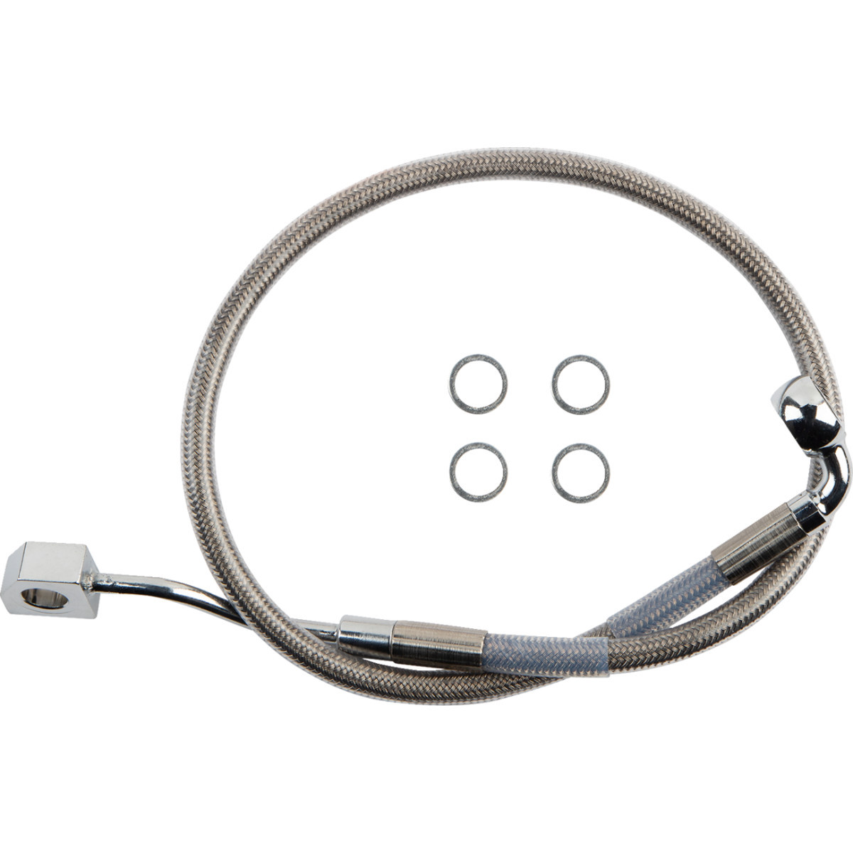 Drag Specialties - Brake Line - Rear - Master Cylinder to ABS - Stainless Steel